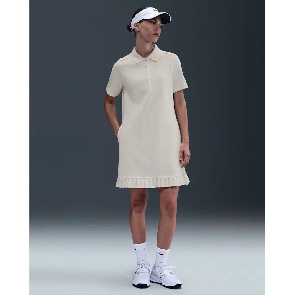 Nike Women's XS Golf Polo Dress Sail White Short Slv  IF8522-133 Tennis Sporty